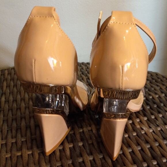 NIB Mei Oi Nude Clear Heel High Heels Sz 8 Steampunk Fetish Glam Cosplay Unique - Picture 4 of 9